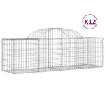 Arched Gabion Baskets 12 pcs 200x50x60/80 cm Galvanised Iron 3146288