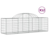 Arched Gabion Baskets 12 pcs 200x50x60/80 cm Galvanised Iron 3146288