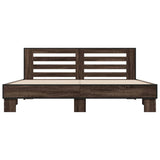 Bed Frame without Mattress Brown Oak 200x200 cm 3280086