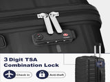 V-striped 3-in-1 PP trolley case 20in 24in 28in PP iron trolley classic color - black 96306816