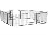 12 Panels Heavy Duty Puppy Playpen, for Small Dogs, Indoor and Outdoor Use - Black T3398P376302