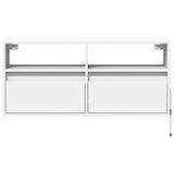 TV Wall Cabinet with LED Lights White 100x31x45 cm 852334