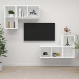 Wall-mounted TV Cabinets 4 pcs White Engineered Wood 3079835