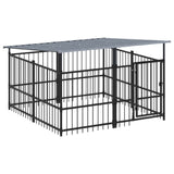 Outdoor Dog Kennel with Roof Steel 3.75 m 3124607