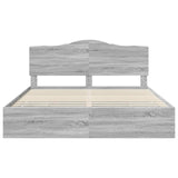 Bed Frame with Drawer Grey Sonoma 180 x 200 cm Engineer Wood 3413392