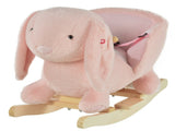 Kids Rocking Rabbit, Plush Rocking Horse Ride-On w/ Sound, Wood Base, Seatbelt, for Ages 18-36 T3398P348008