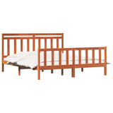 Bed Frame with Headboard 2 pcs Wax Brown 205.5 x 185.5 x 100 cm 3418137