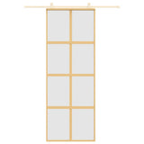 Sliding Door Gold 76x205 cm Frosted ESG Glass and Aluminium 155187