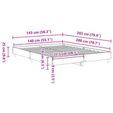 Bed Frame Brown Oak Engineered wood, Solid Eucalyptus wood Double 3328723