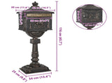 Standing Mailbox Bronze 42.5 x 29.5 x 117 cm Cast Aluminum 42023495