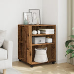 ZNTS Side Table with Wheels Old Wood 55x60x78 cm Engineered Wood 853162