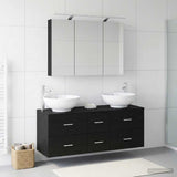 Bathroom Furniture Set 4 pcs Black Oak 3406976