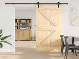 Sliding Door NARVIK Natural and Black 85 x 210 cm 3445210