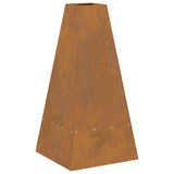Fire Pit Brown 50 x 50 x 100 cm Weathering Steel 858949