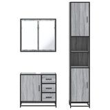3 Piece Bathroom Furniture Set Grey Sonoma Engineered Wood 3301078