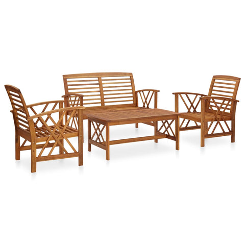 4 Piece Garden Lounge Set Solid Acacia Wood 3057983