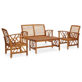 Garden Lounge Set Brown Solid acacia wood Medium Durable 3057983