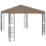 Gazebo with LED String Lights 3x3 m Taupe 3070324