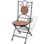 ZNTS Folding Bistro Chairs 2 pcs Ceramic Terracotta 41529
