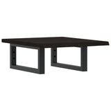 Basin Shelf Wall Mounted Steel and Solid Wood Oak 3302573