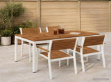 Garden Dinner Table Natural and White 141 x 80.5 x 75 cm 901320