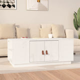 Coffee Table White 100x50x41 cm Solid Wood Pine 818256