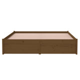Bed Frame without Mattress Honey Brown Solid Wood 140x190 cm 814932