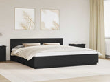 Bed Frame with Headboard Black 180 x 200 cm Engineered Wood 3408139