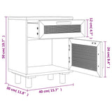 ZNTS Bedside Cabinets 2 pcs White Solid Wood Pine and Natural Rattan 345607