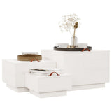 Storage Boxes with Lids 3 pcs White Solid Wood Pine 818246