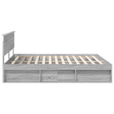 Bed Frame Grey Sonoma 180 x 200 cm Solid Pine Wood 3410569