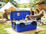42.6L Insulated Cool Box, Lightweight Portable Ice Cooler with Handle, Lid and Drain Valve, Dark T3398P553431