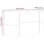 Garden Raised Bed Brown 160 x 80 x 81 cm Steel 42011328