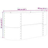 Garden Raised Bed Brown 160 x 80 x 81 cm Steel 42011328