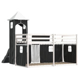 Bunk Bed without Mattress with Slide White and Black 90x190 cm Single 3284209
