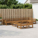 Outdoor Sofa Set 9 pcs Natural Solid Acacia Wood 3382687