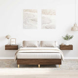 Bed Frame No Mattress Brown Oak 135x190 cm Double Engineered Wood 861072