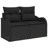 Garden Sofa Set with Storage 7 pcs Black Poly Rattan 3356147