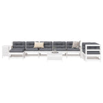 ZNTS 10 Piece Garden Sofa Set White Solid Wood Pine 3250641
