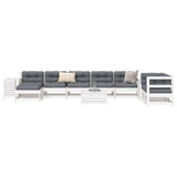 ZNTS 10 Piece Garden Sofa Set White Solid Wood Pine 3250641