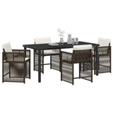 Garden Dining Set 5 pcs Brown Poly Rattan 3380783