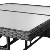 Garden Table Black 140x80x74 cm Poly Rattan 318713