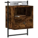 Bedside Cabinets Wall-mounted 2 pcs Smoked Oak 40x30x61 cm Engineered Wood 833438