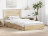 Storage Bed with Drawer Sonoma Oak 90 x 190 cm Engineered Wood 3410270