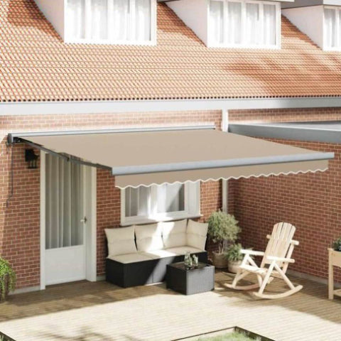 Retractable Awning Manual Beige 400 x 300 cm Fabric, Metal 3330620