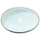Countertop Basin Grey and Blue Oval 59x40x15 cm Ceramic 155093