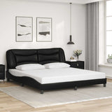 Bed Frame without Mattress "Hvar" Black 180x200 cm Super King Faux Leather 3208052