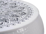 Round Coffee Table Hammered White 55 x 55 cm Aluminium 373375