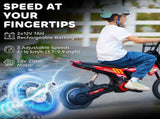 Kids Electric Motorbike 3 Gearboxes Speed Ride on Motorcycle with 41min Ranges - Red T3398P422425
