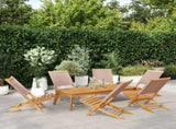 Folding Garden Chairs 6 pcs Taupe Fabric and Solid Wood 3214644